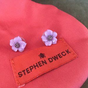 Stephen Dweck Lavender Flower Pierced Earrings